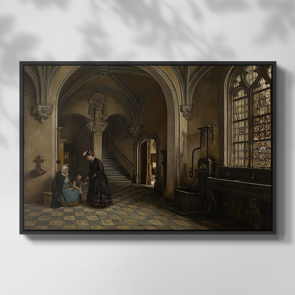 Interior of the Church of Saint Paul in Antwerp, c. 1865-1869 - Floater Framed Canvas Print