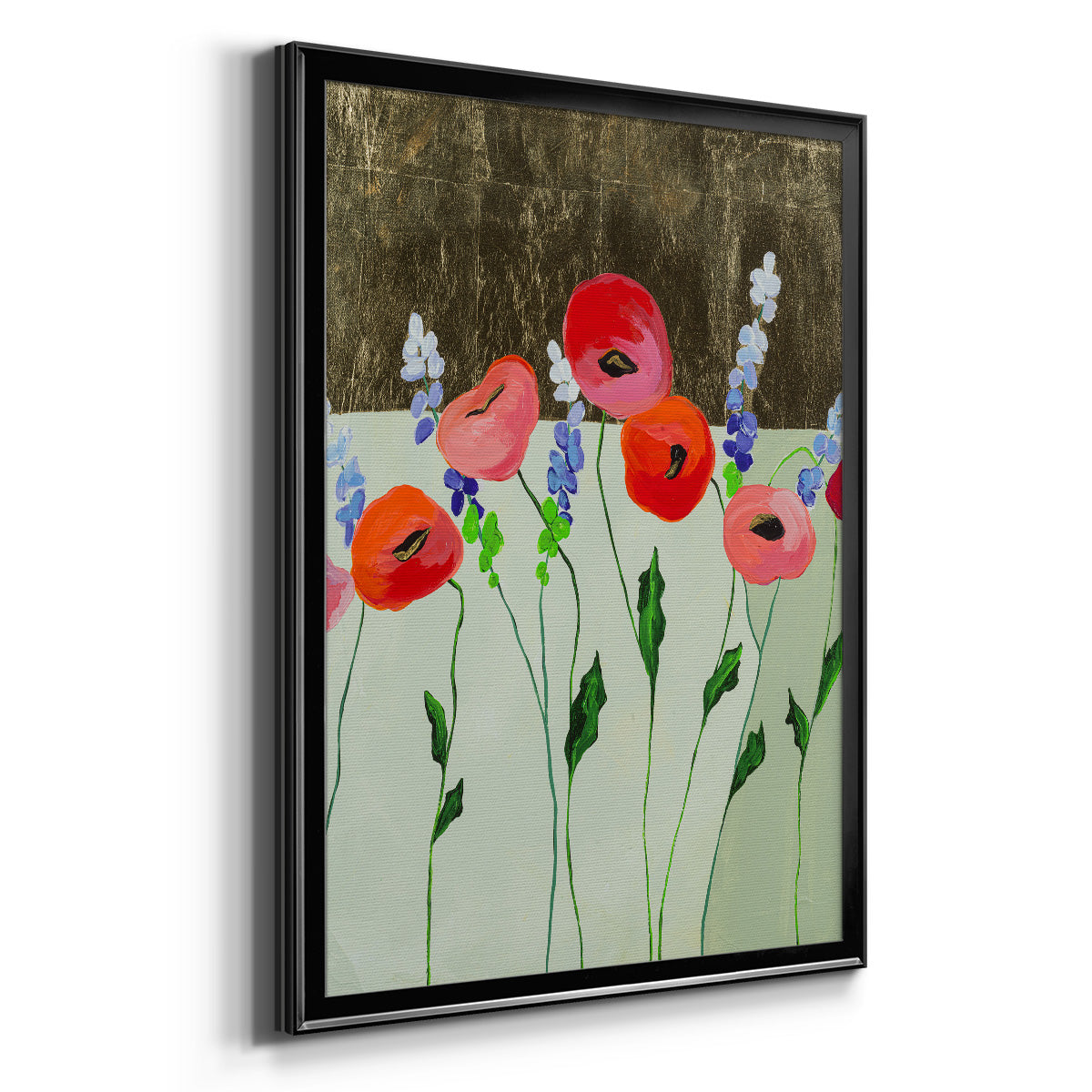 Poppy Party - Modern Framed Canvas Print