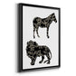 Ornamental Safari Animals I - Modern Framed Canvas Print