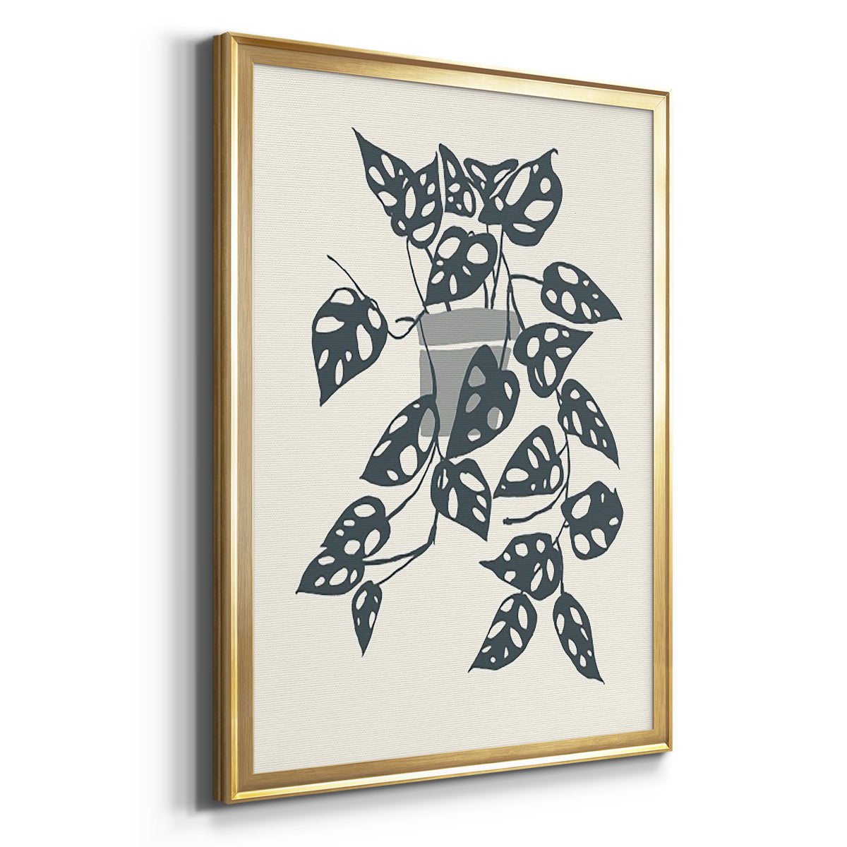 Growing Leaves II - Modern Framed Canvas Print