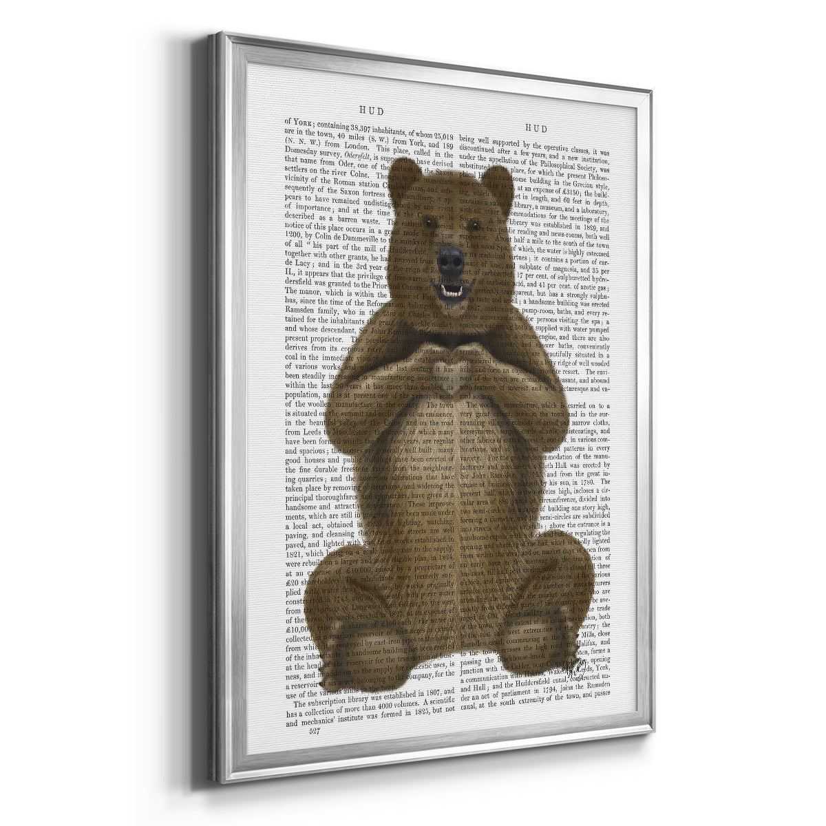 Bear and Hand Heart - Modern Framed Canvas Print