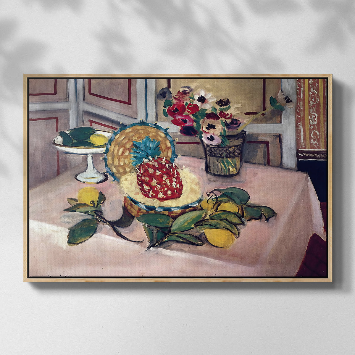 Still Life with Pineapple and Lemons, 1925 - Floater Framed Canvas Print