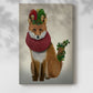 Christmas Holly and Ivy Fox - Gallery Wrapped Canvas