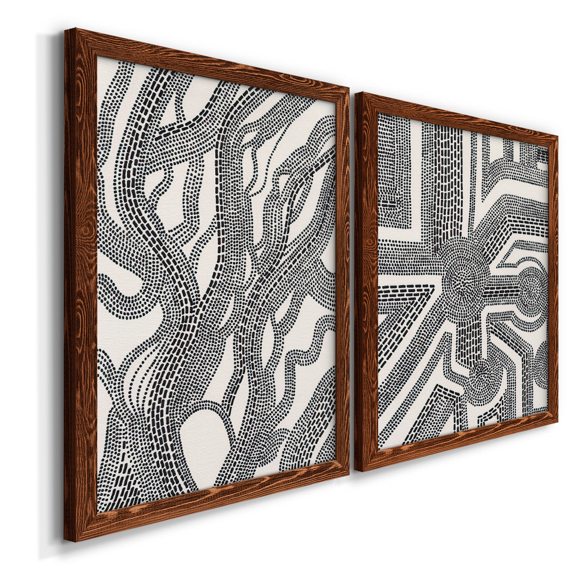 Dots and Dashes I - Premium Framed Canvas 2 Piece Set - Ready to Hang