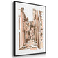 Blush Architecture Study IV - Framed Premium Gallery Wrapped Canvas L Frame 3 Piece Set - Ready to Hang