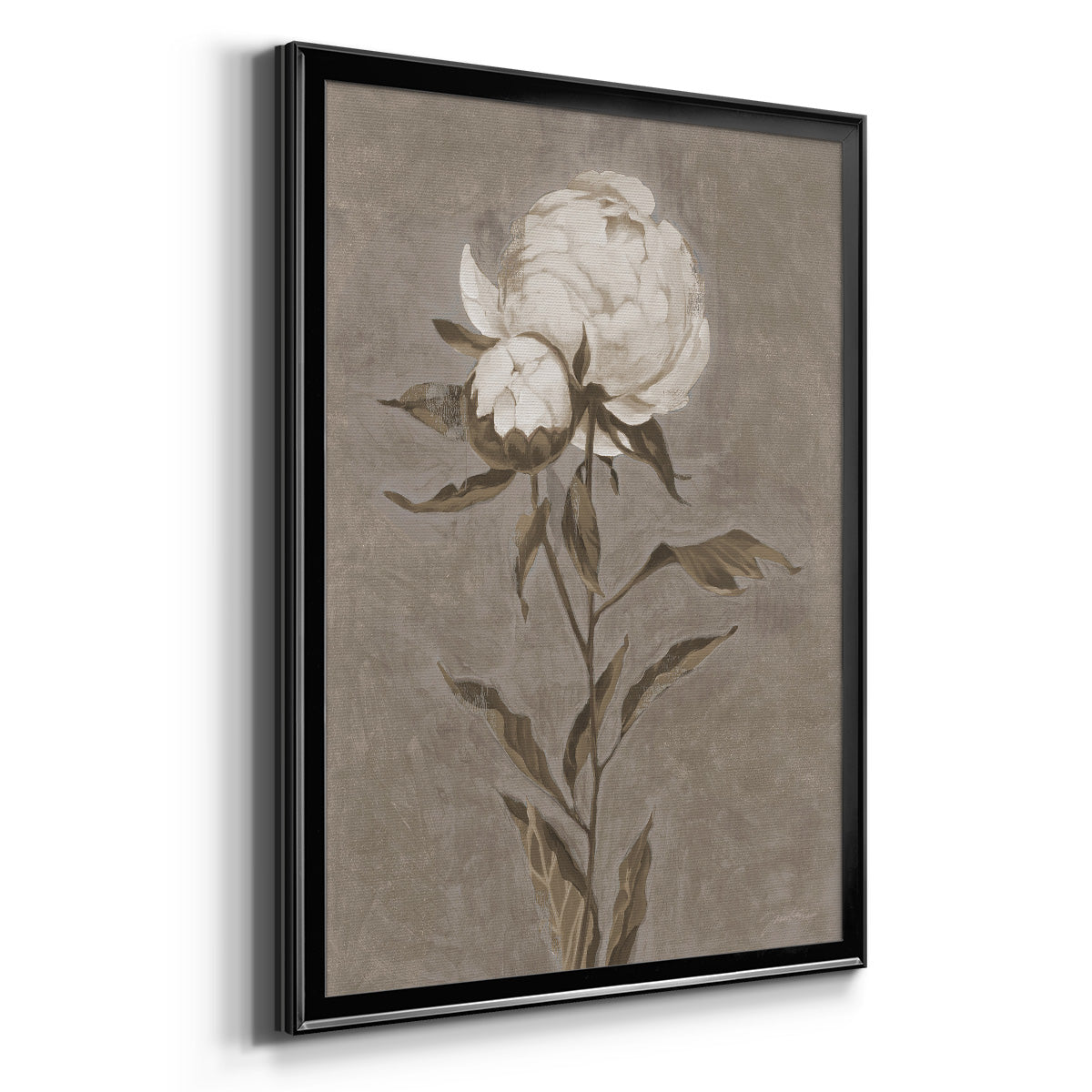 Pretty As A Peony II - Modern Framed Canvas Print
