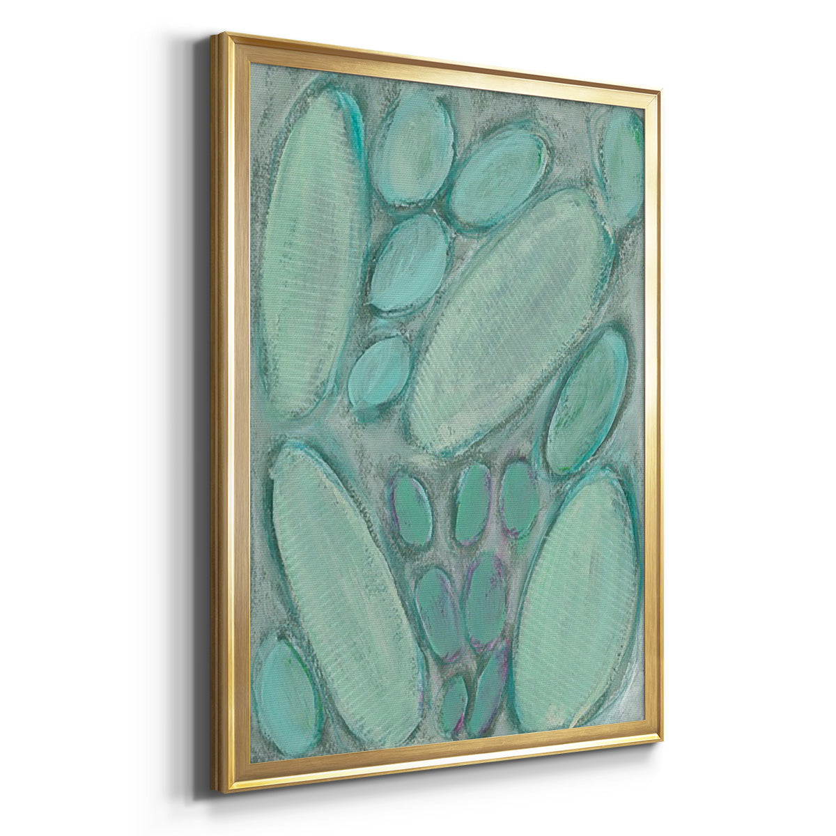 Blue Orbs I - Modern Framed Canvas Print
