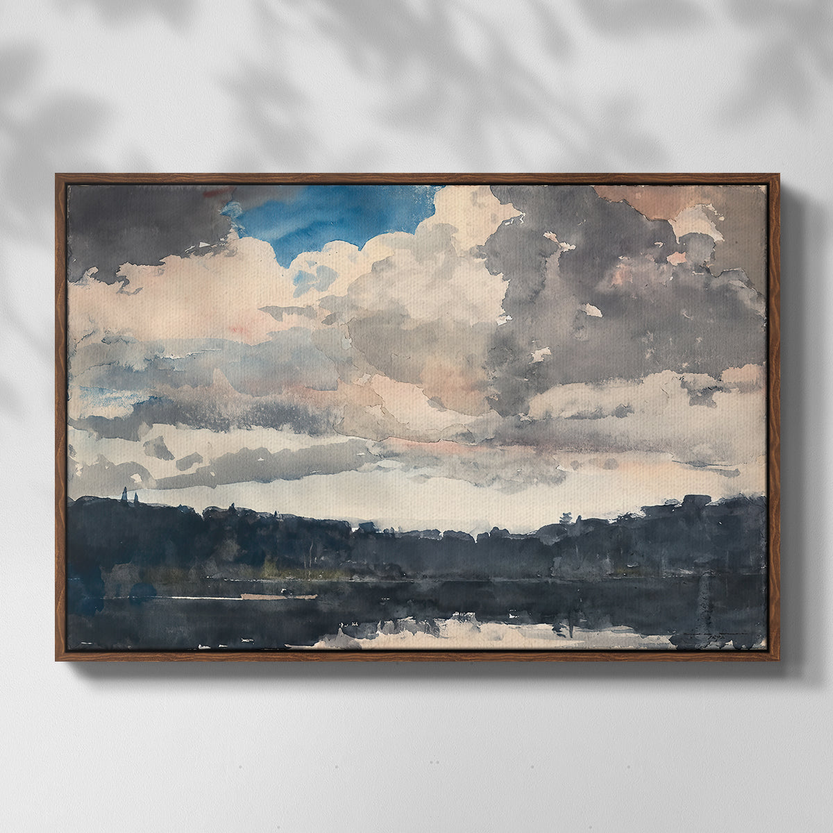 The Lone Boat, North Woods Club, Adirondacks, 1892 - Floater Framed Canvas Print