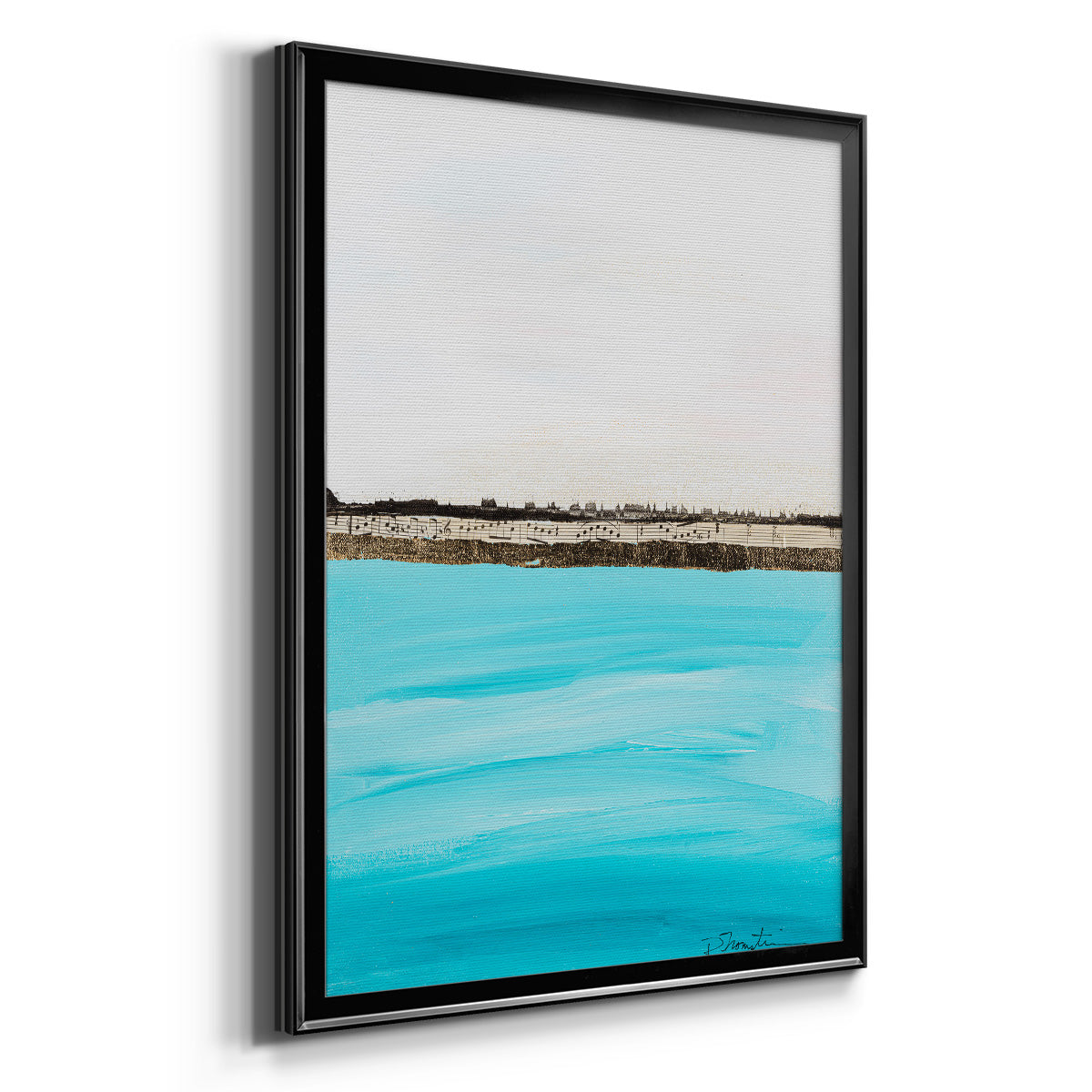 Harmony in Turquiose - Modern Framed Canvas Print