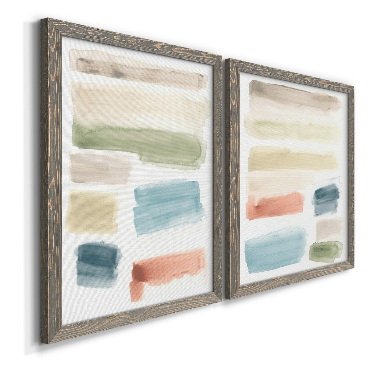 Watercolor Swatches I - Premium Framed Canvas 2 Piece Set - Ready to Hang