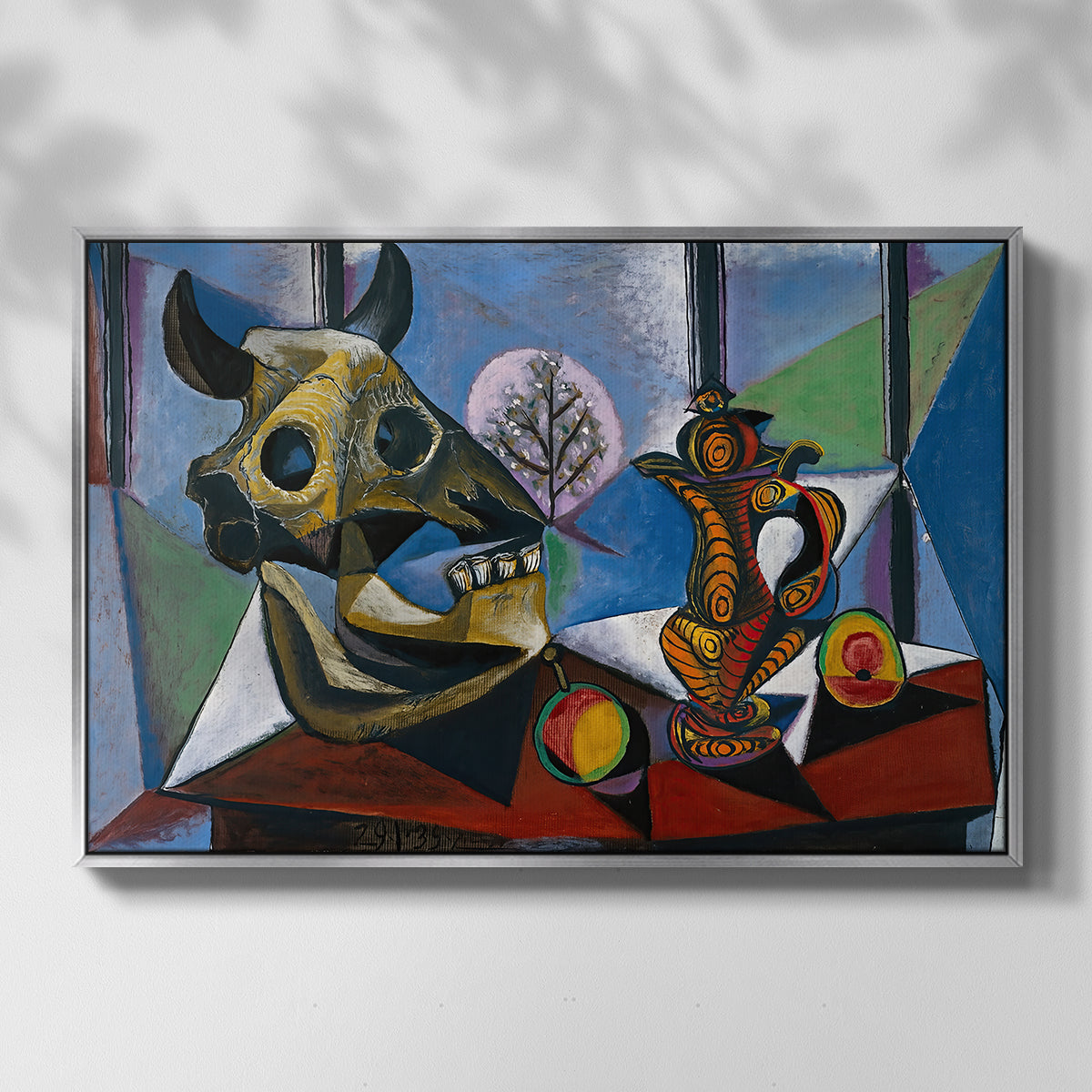 Still Life with Bull's Skull, 1939 - Floater Framed Canvas Print