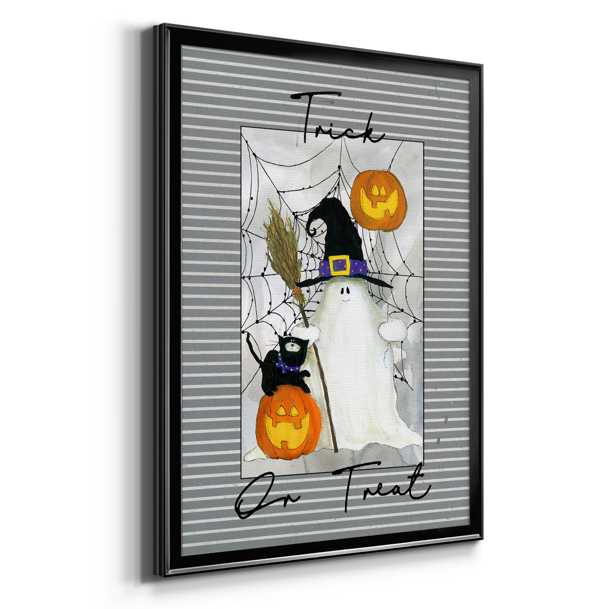 Trick or Treat Ghost - Modern Framed Canvas Print