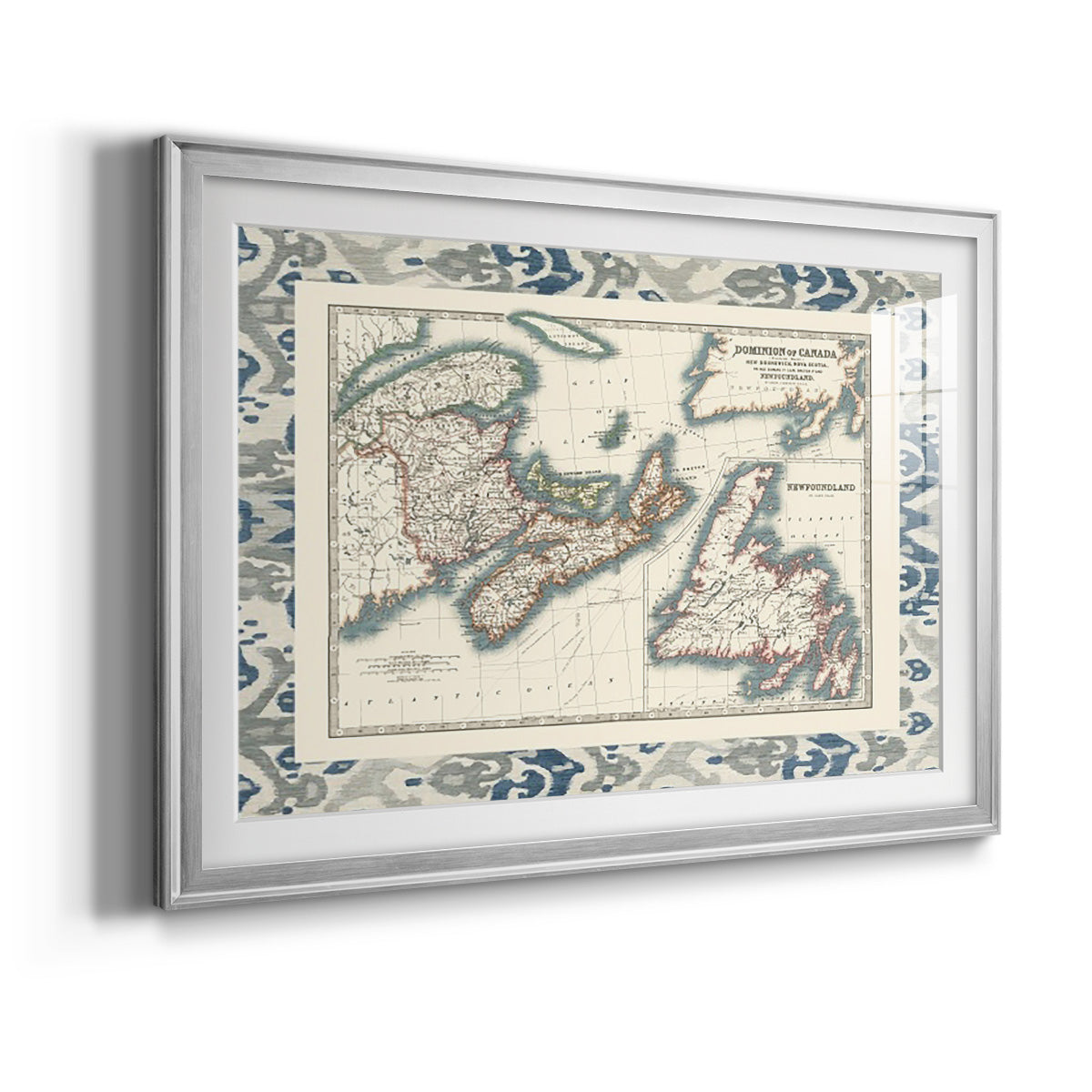 Bordered Map of Canada - Modern Framed Art Print