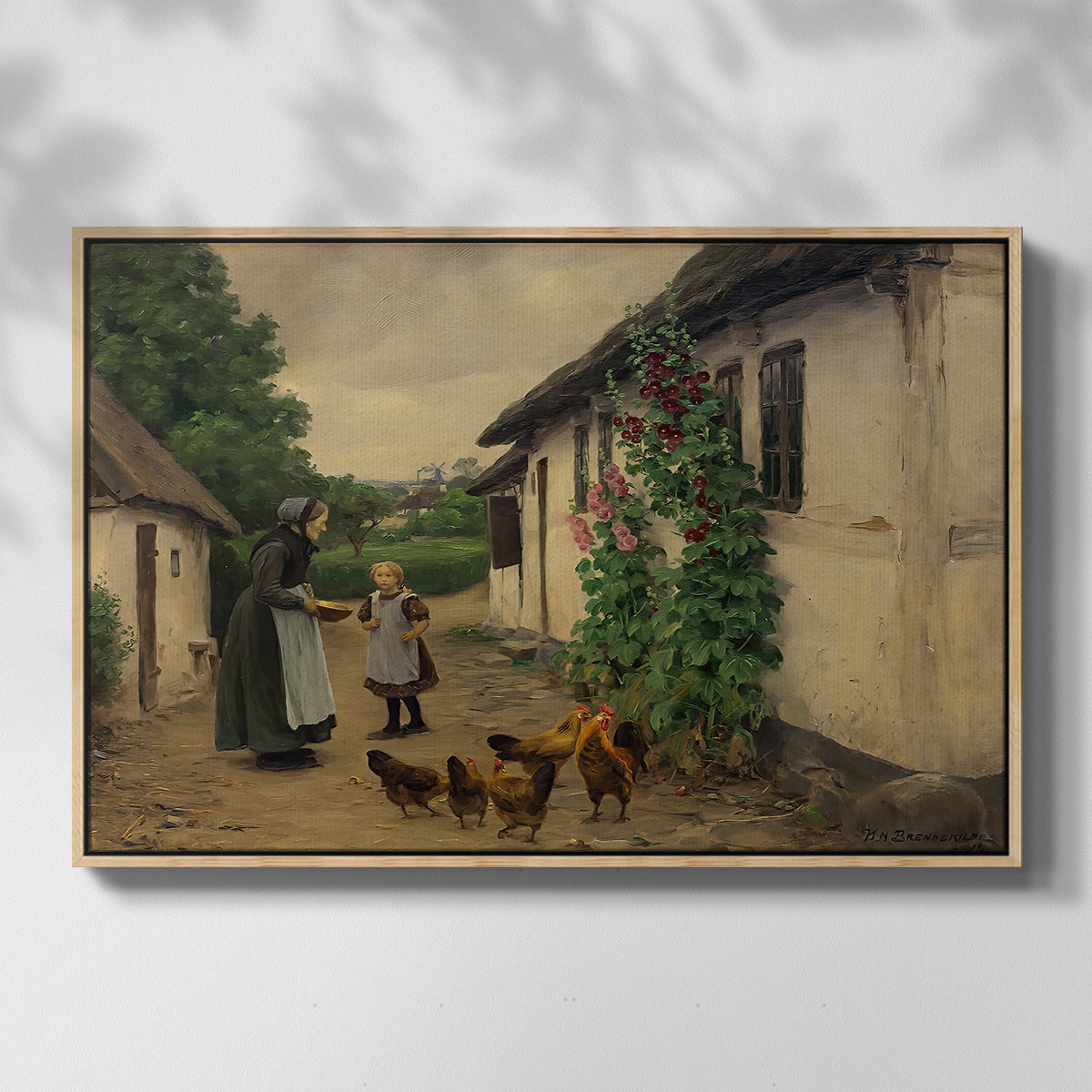 Visit to Grandmother, 1914 - Floater Framed Canvas Print