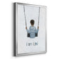 Boy on a Swing - Modern Framed Canvas Print