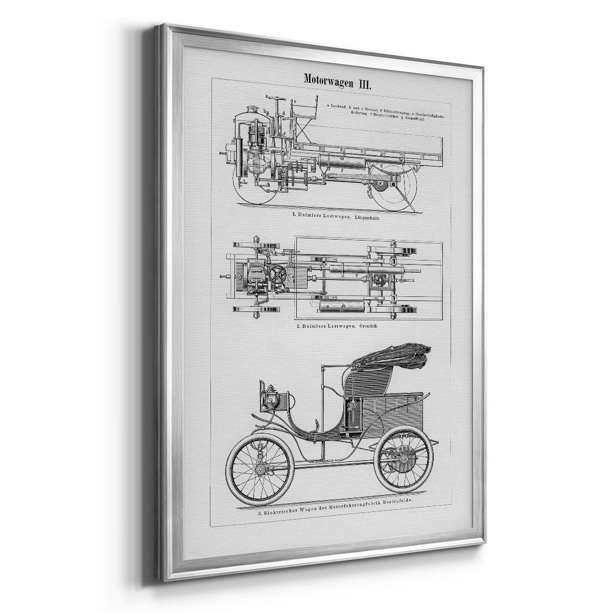Industrial Motorcar - Modern Framed Canvas Print