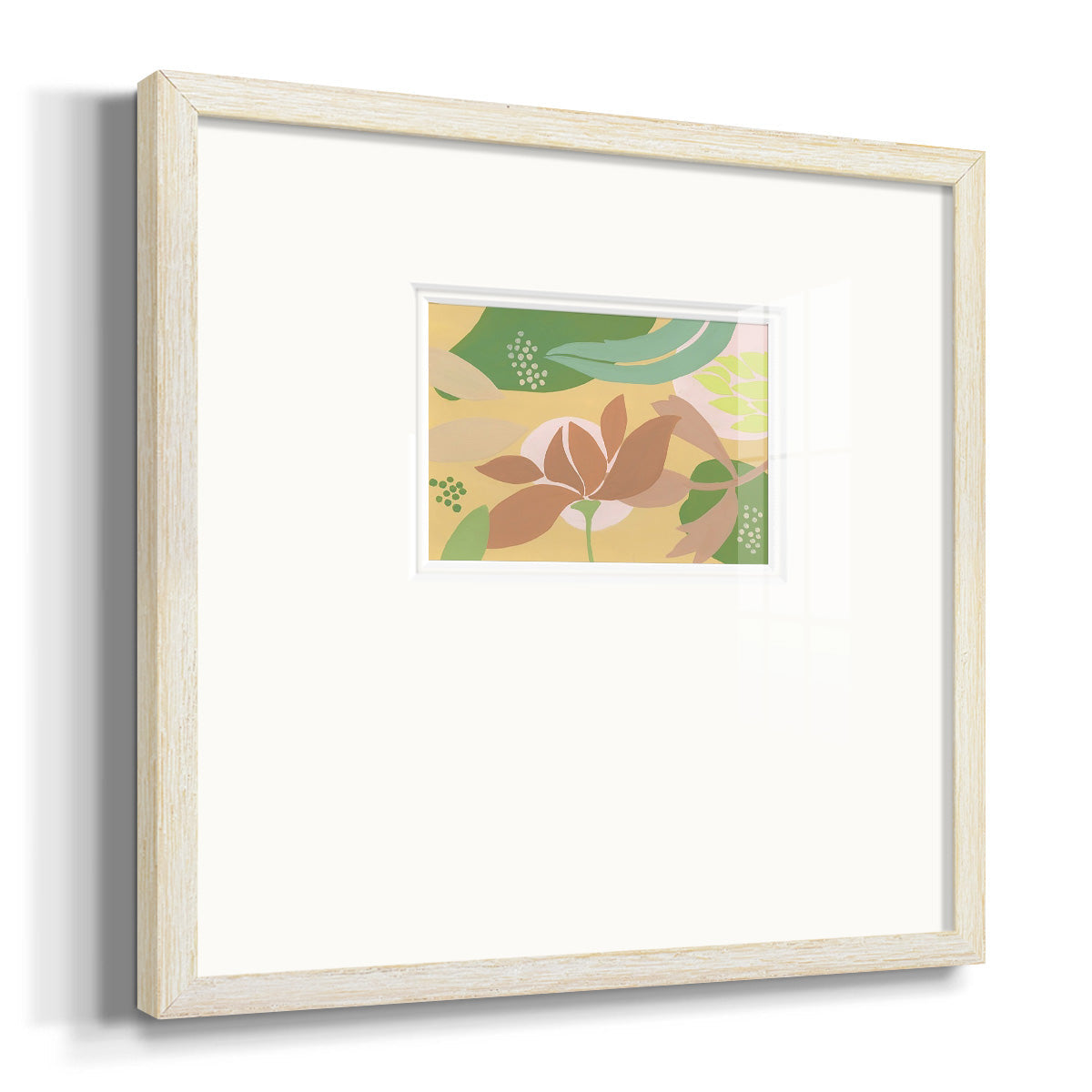 Neutral Blooms I Premium Framed Print Double Matboard