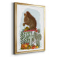 Red Squirrel On Mushroom - Modern Framed Canvas Print