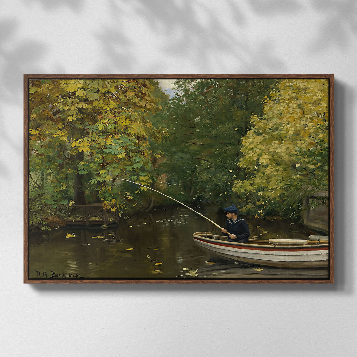 Fishing Boy, c. 1890 - Floater Framed Canvas Print