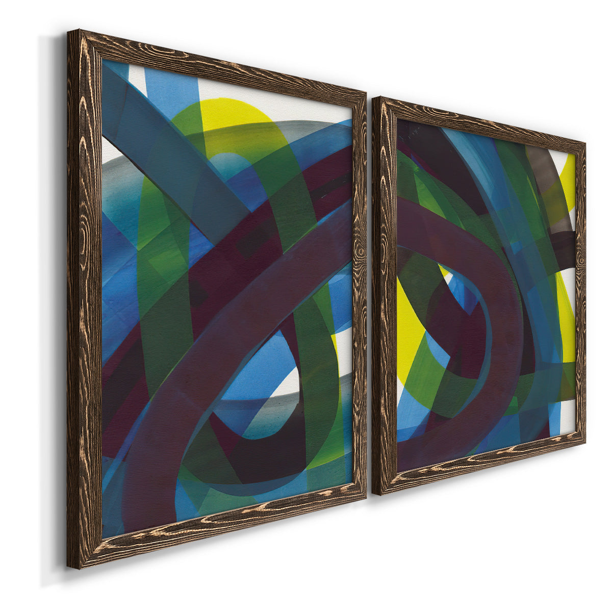 Cool Network I - Premium Framed Canvas 2 Piece Set - Ready to Hang