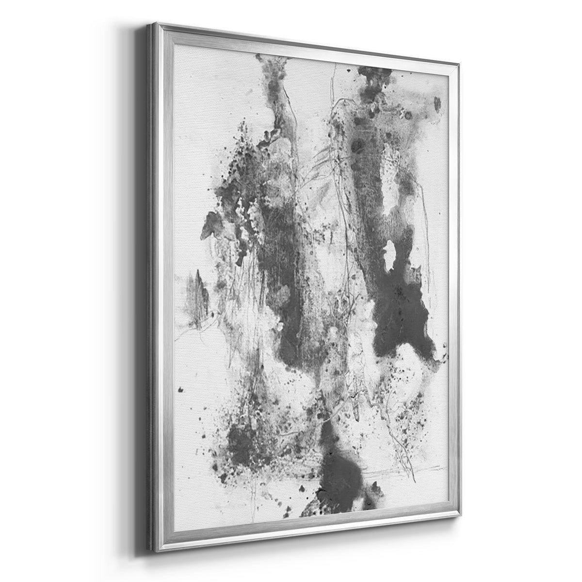 Graphite Abstract III - Modern Framed Canvas Print