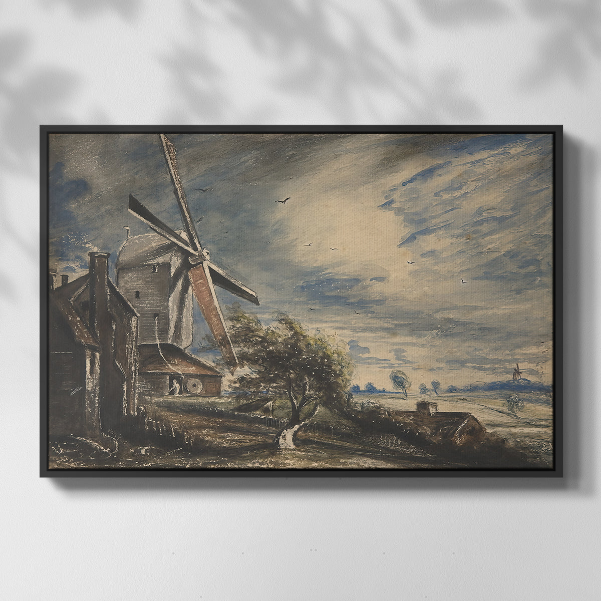 A Mill Near Colchester, c. 1833 - Floater Framed Canvas Print