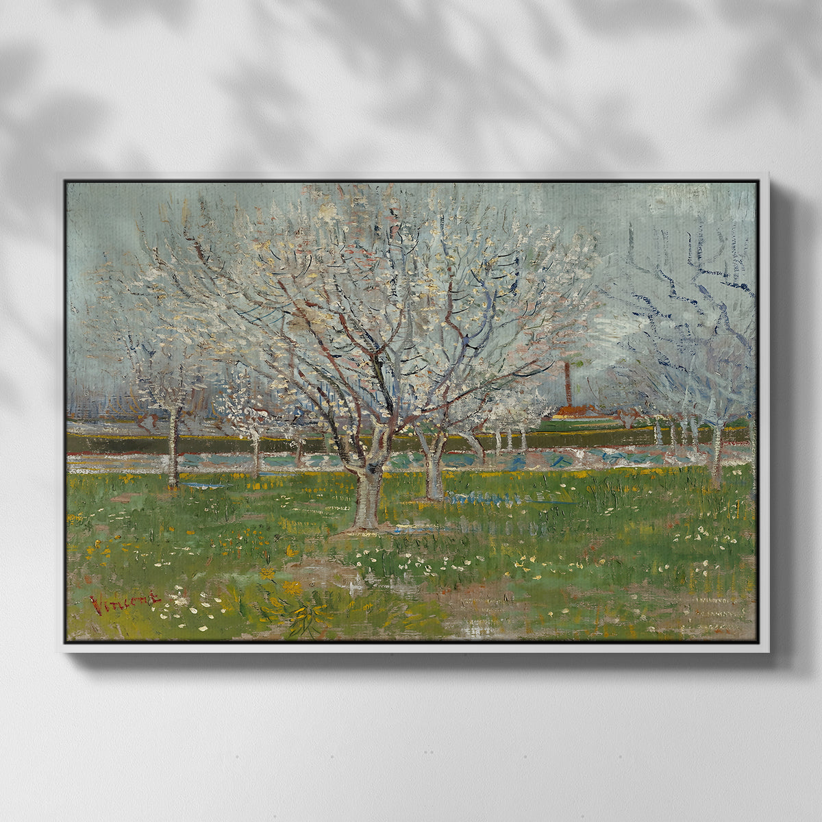 Orchard in Blossom (Plum Trees), 1888 - Floater Framed Canvas Print