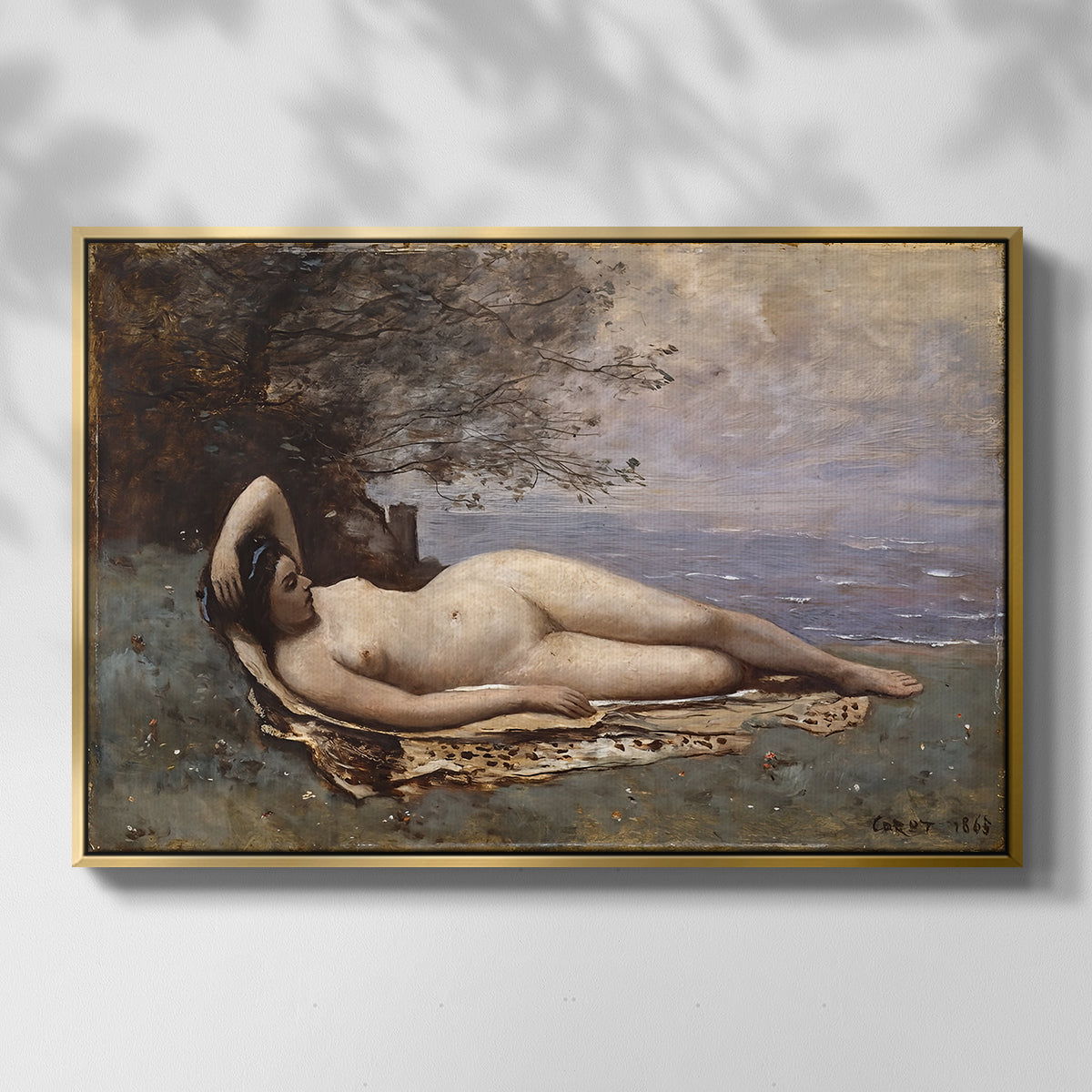 Bacchante by the Sea, 1865 - Floater Framed Canvas Print