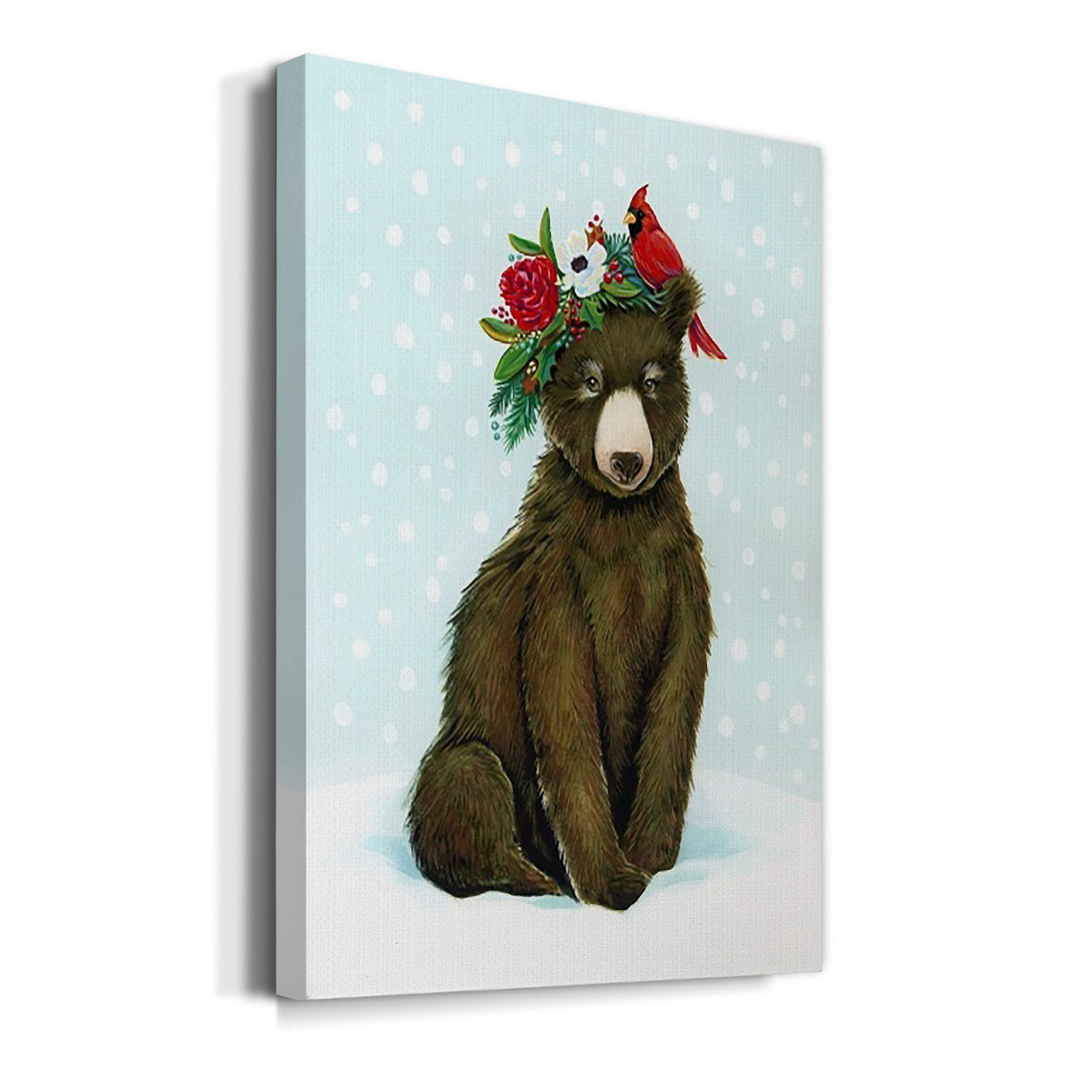 Winter Woodland Creatures with Cardinals I Premium Gallery Wrapped Canvas - Ready to Hang