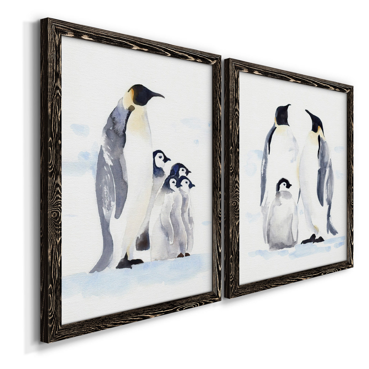 Emperor Penguins I - Premium Framed Canvas 2 Piece Set - Ready to Hang