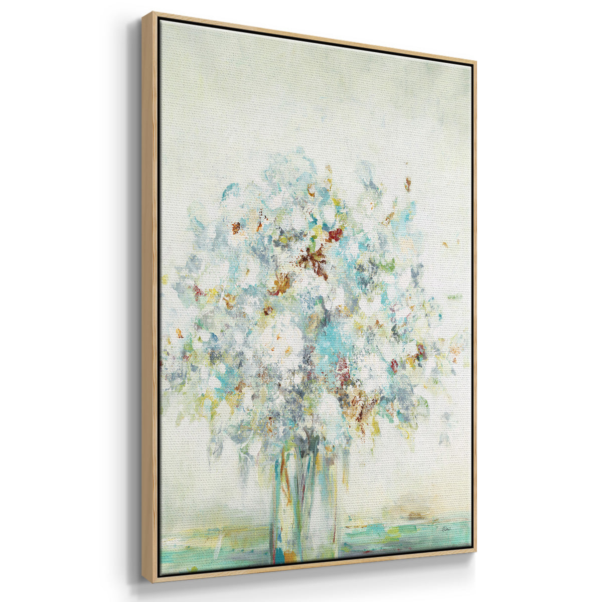 Textured Bouquet - Framed Premium Gallery Wrapped Canvas L Frame - Ready to Hang