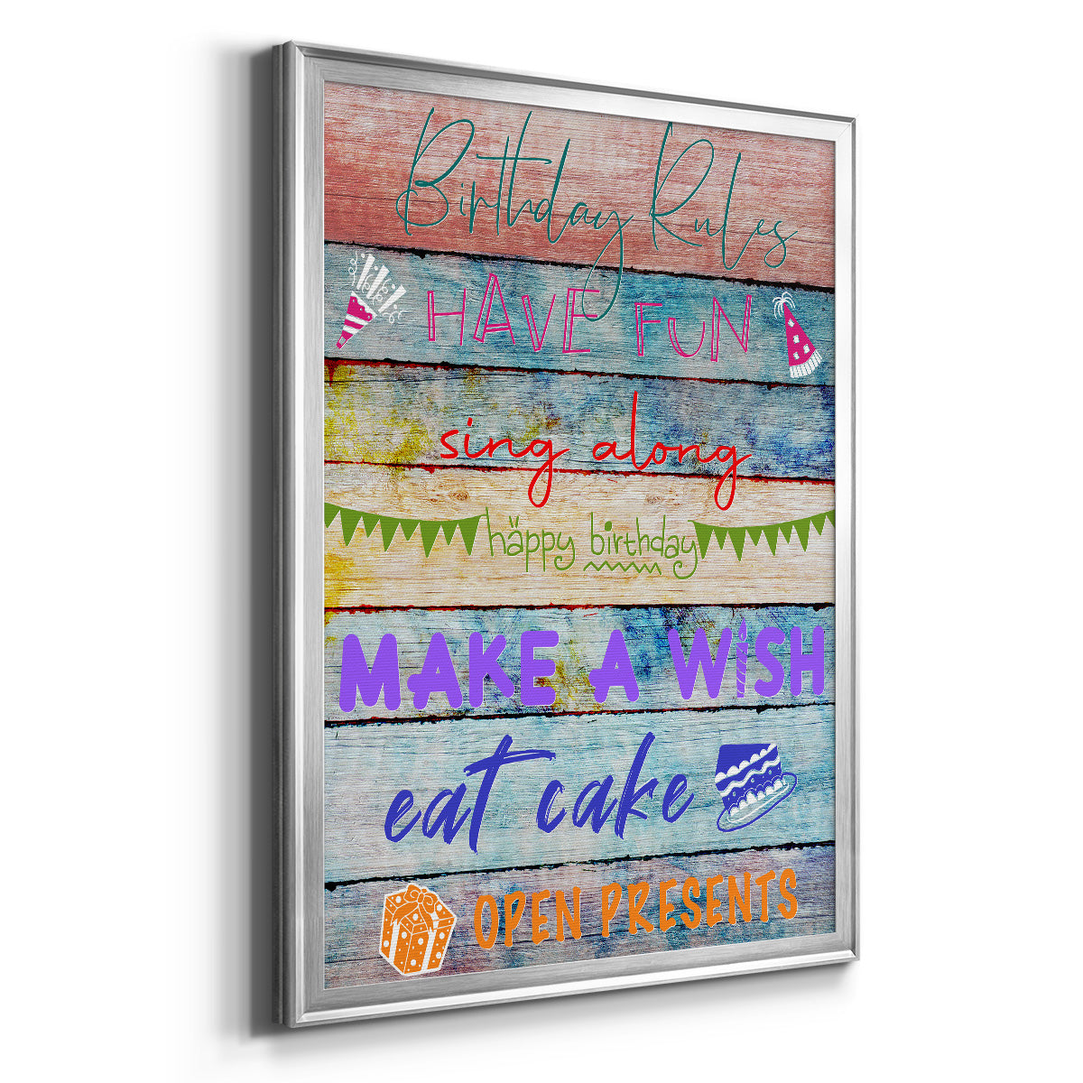 Birthday Rules - Modern Framed Canvas Print
