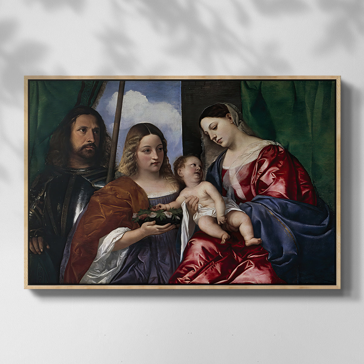Madonna and Child with Saints Dorothy and George, c. 1516 - Floater Framed Canvas Print