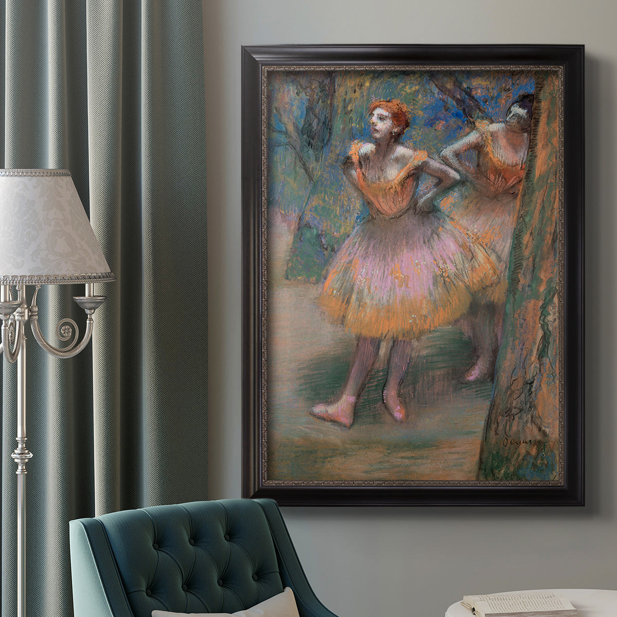 Two Dancers - Ornate Framed Canvas Print