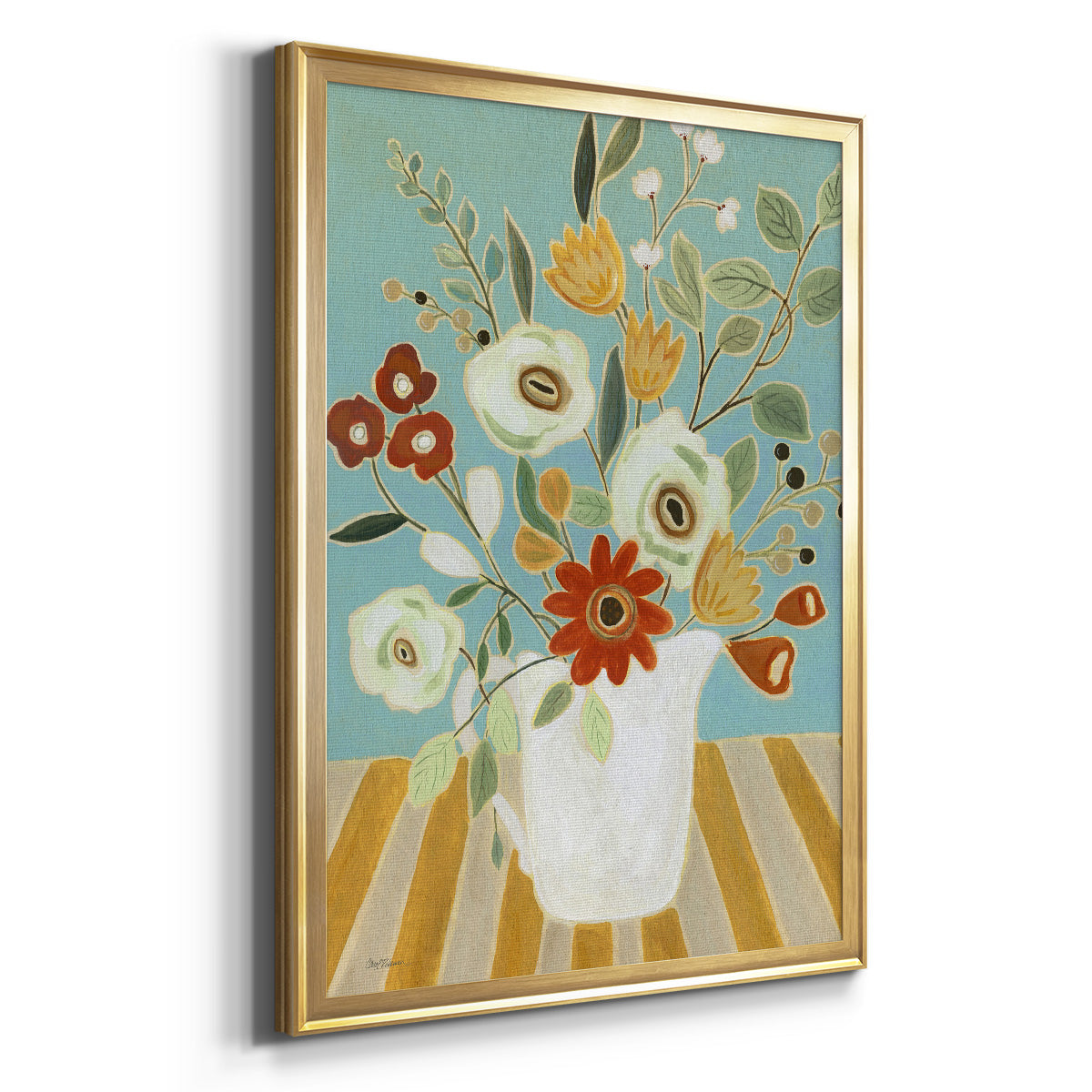 Joyful Blossoms I - Modern Framed Canvas Print