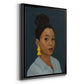 Figure in Yellow Earring - Modern Framed Canvas Print