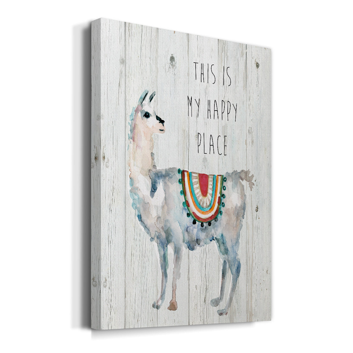 Llama Happy Place Premium Gallery Wrapped Canvas - Ready to Hang