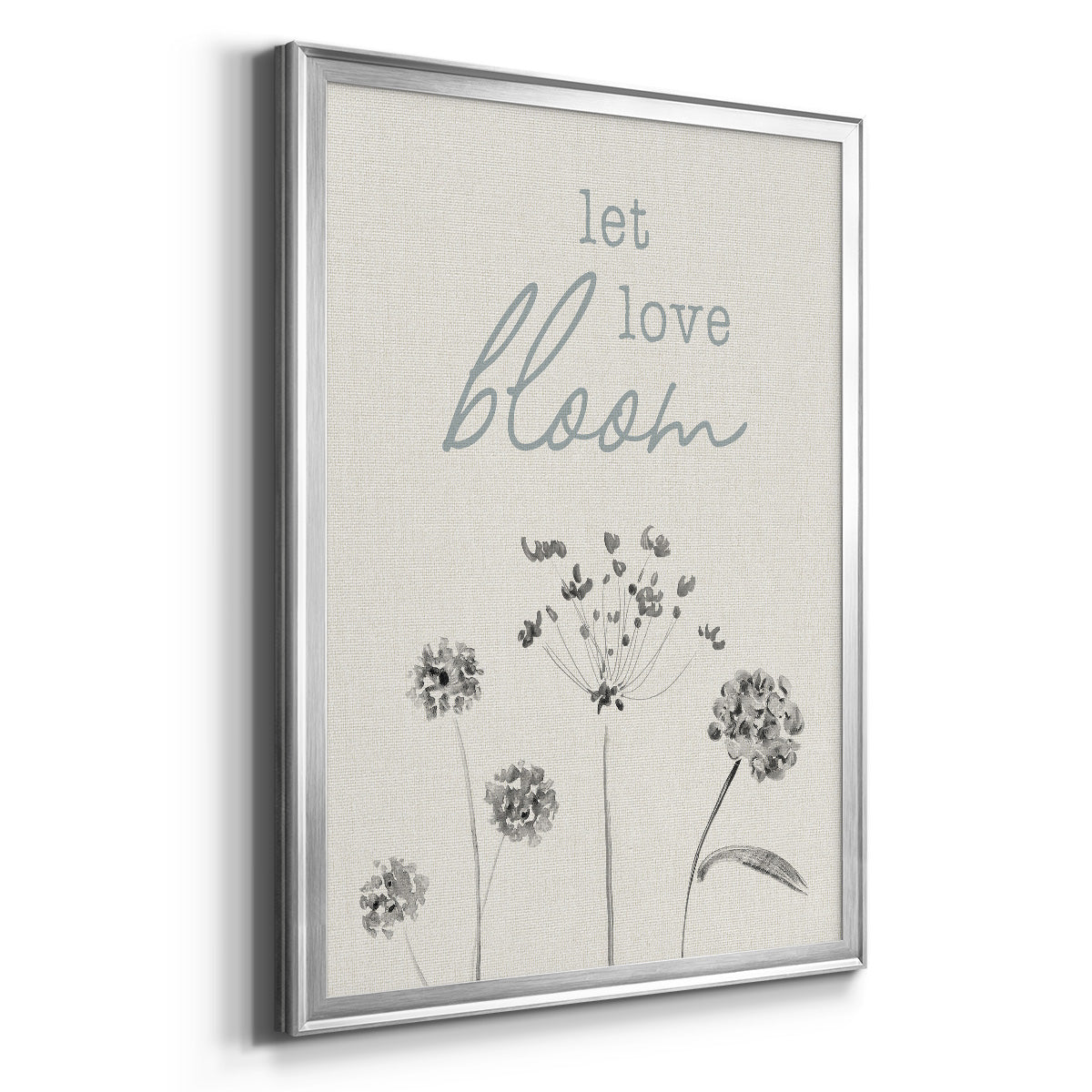 Let Love Bloom - Modern Framed Canvas Print