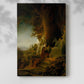 Canvas art print of a quiet religious composition with figures and soft contrast with a soft shadow on a white background.