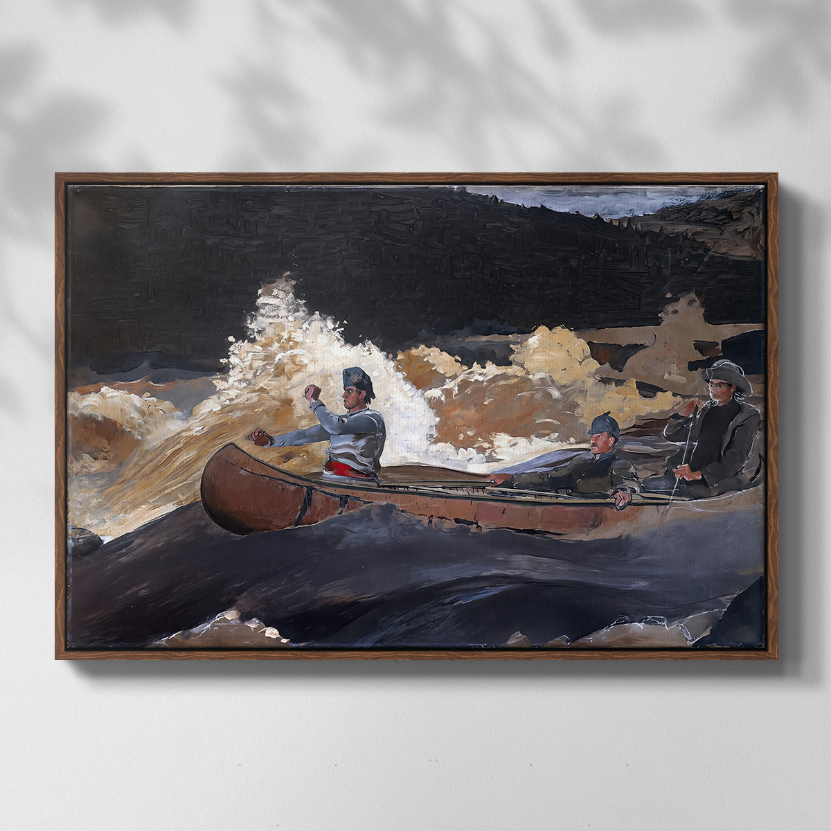 Shooting the Rapids, Saguenay River, 1905-1910 - Floater Framed Canvas Print