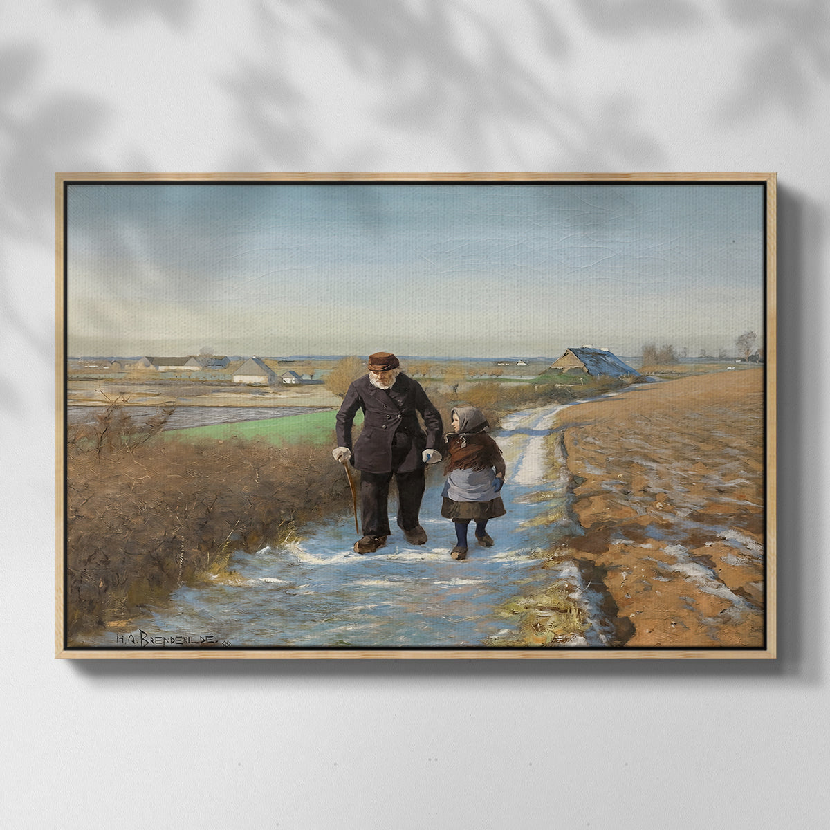 The Old Man and the Child, 1888 - Floater Framed Canvas Print