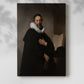 Canvas art print of a composed figure with subtle shading and calm expression with a soft shadow on a white background.