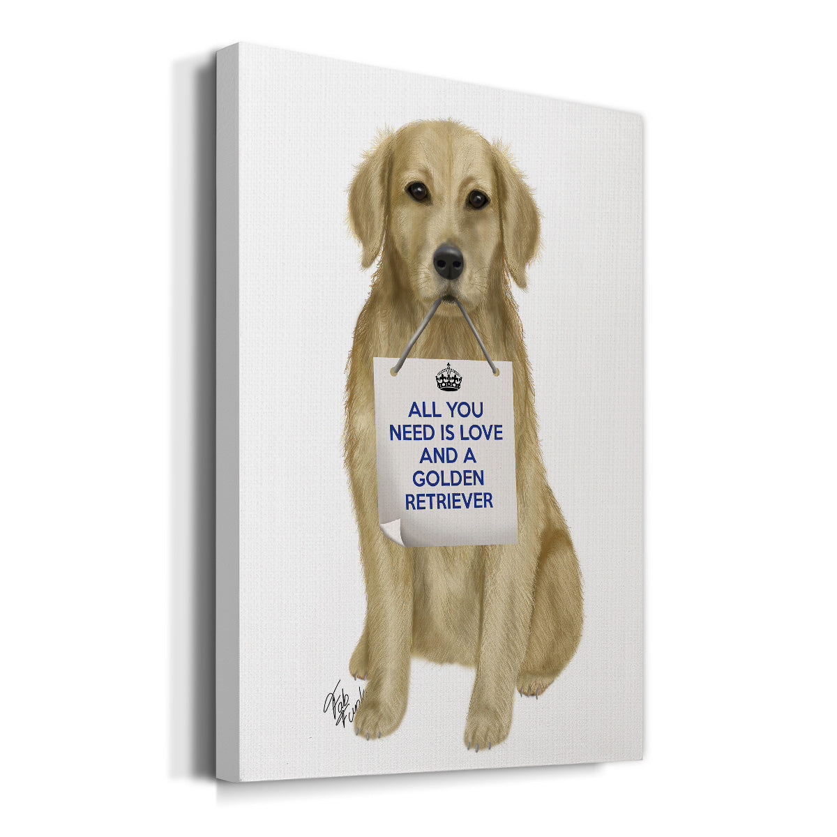 Love and Golden Retriever Premium Gallery Wrapped Canvas - Ready to Hang