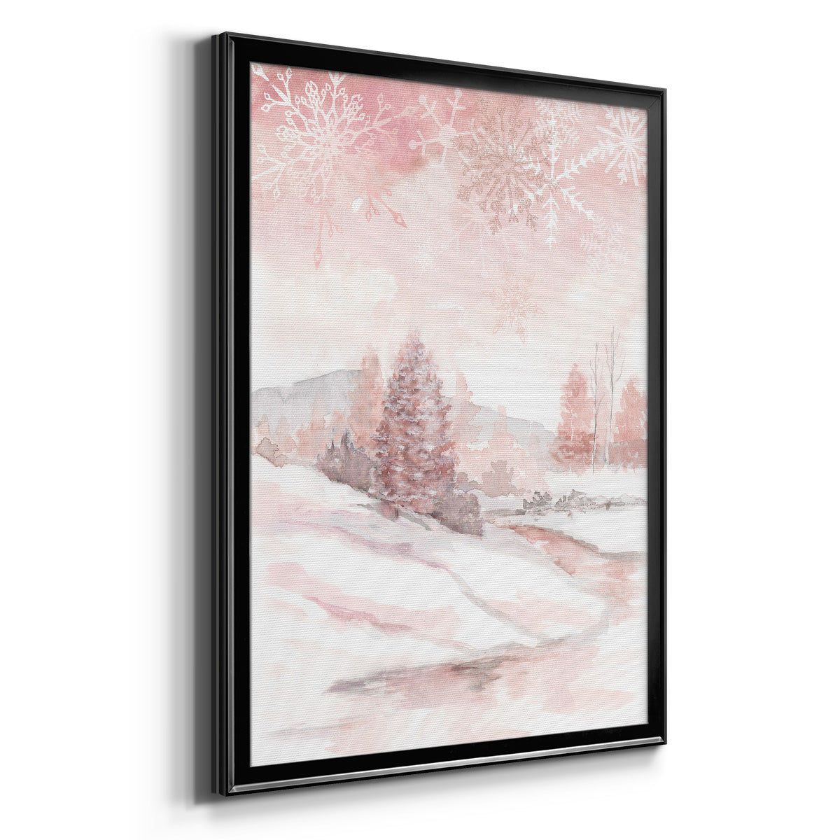 Blush Winter - Modern Framed Canvas Print