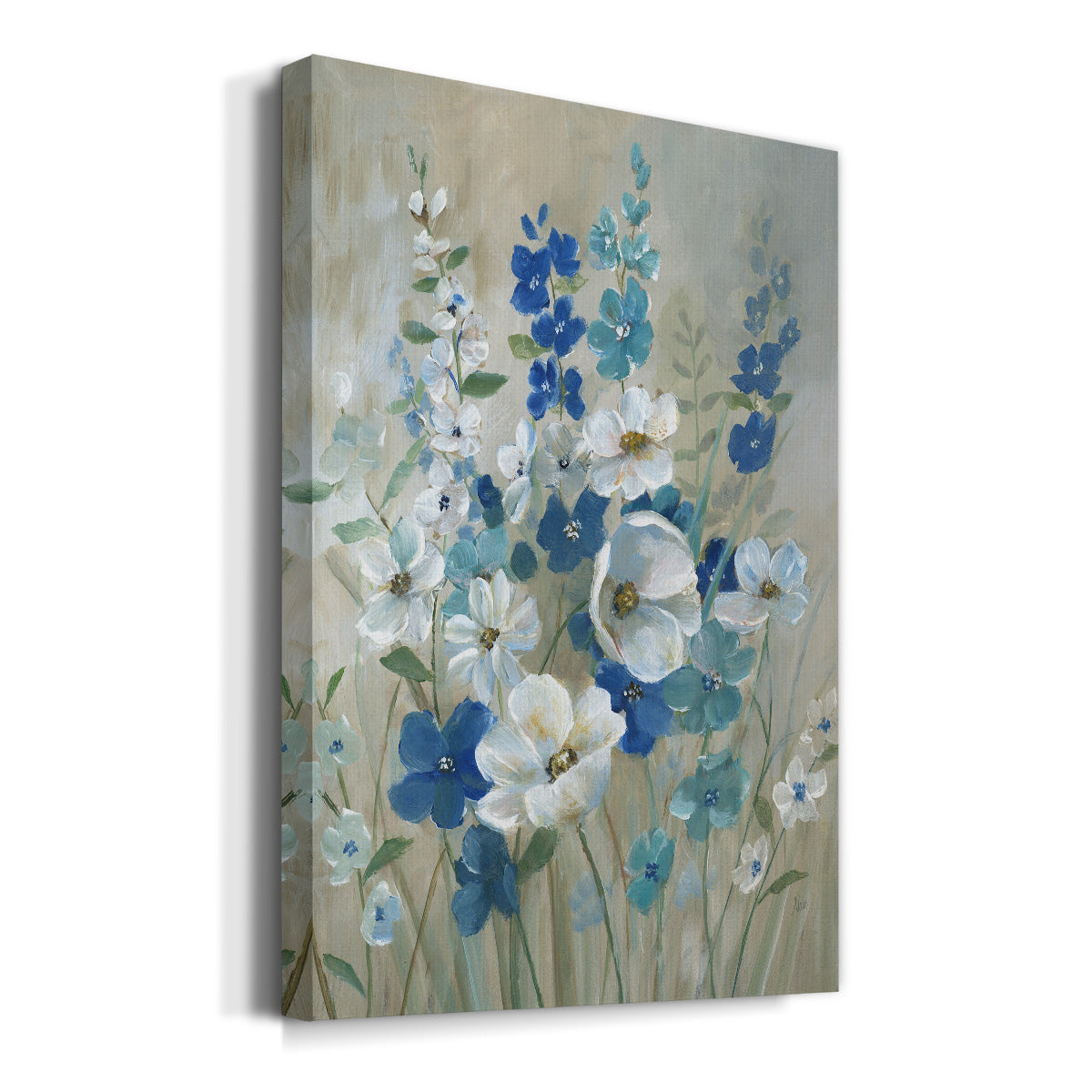 Blue Garden I Premium Gallery Wrapped Canvas - Ready to Hang