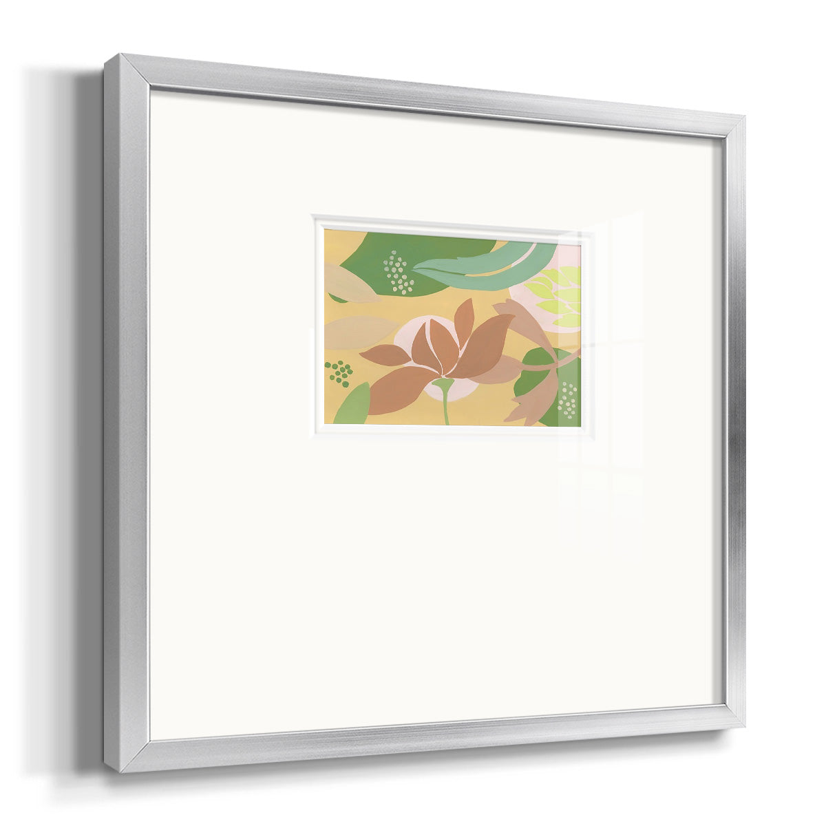 Neutral Blooms I Premium Framed Print Double Matboard