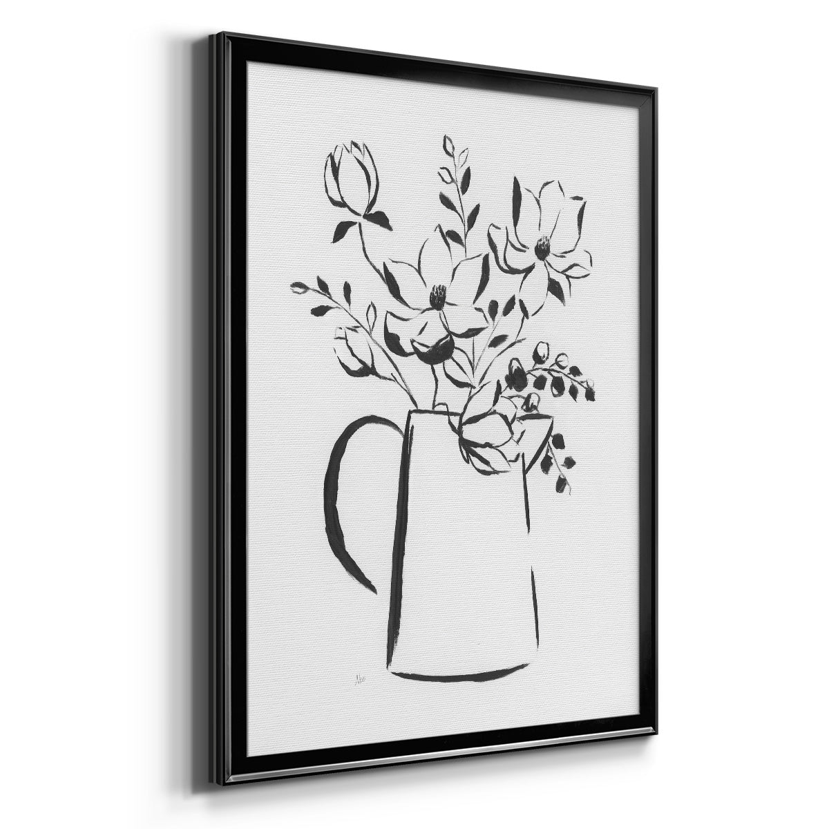 Sketchy Bouquet I - Modern Framed Canvas Print