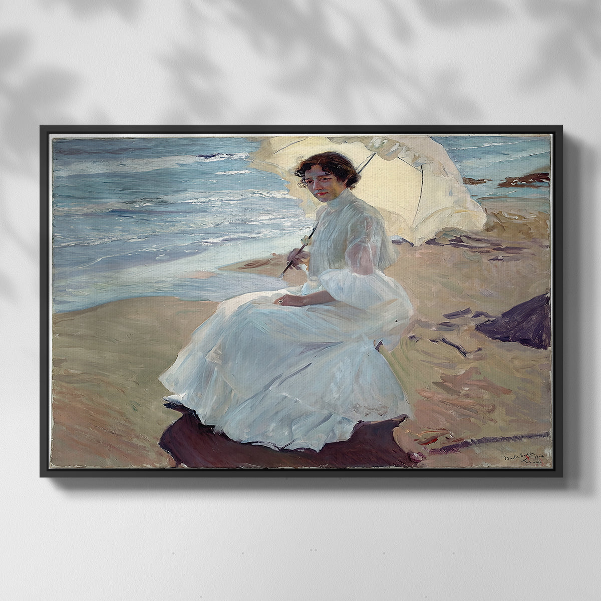 Clotilde on the Beach, 1904 - Floater Framed Canvas Print