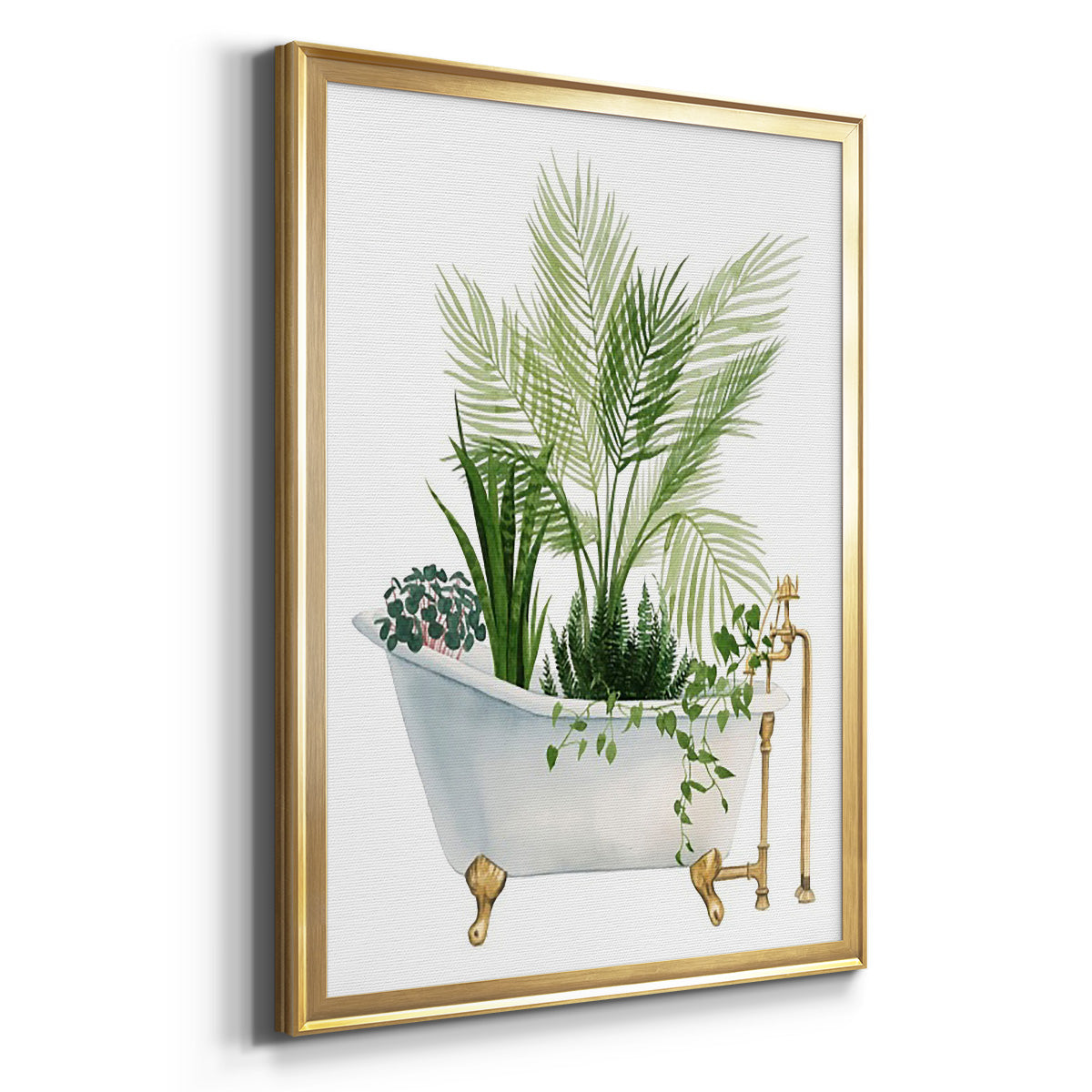 Plant Bath I - Modern Framed Canvas Print