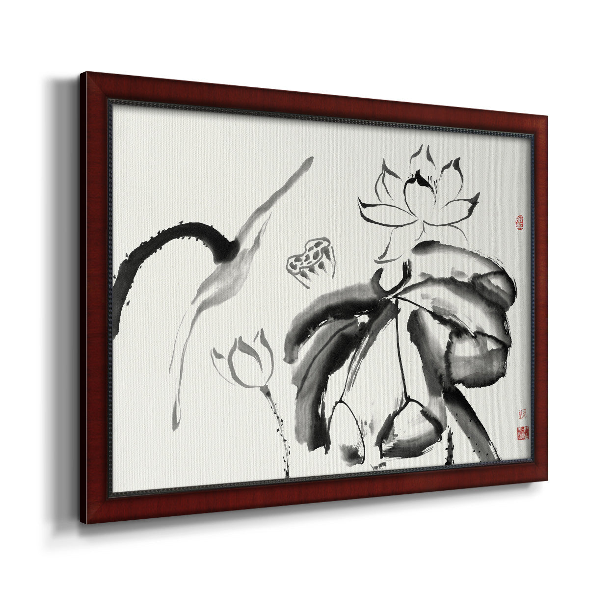 Lotus Study III Premium Framed Canvas- Ready to Hang